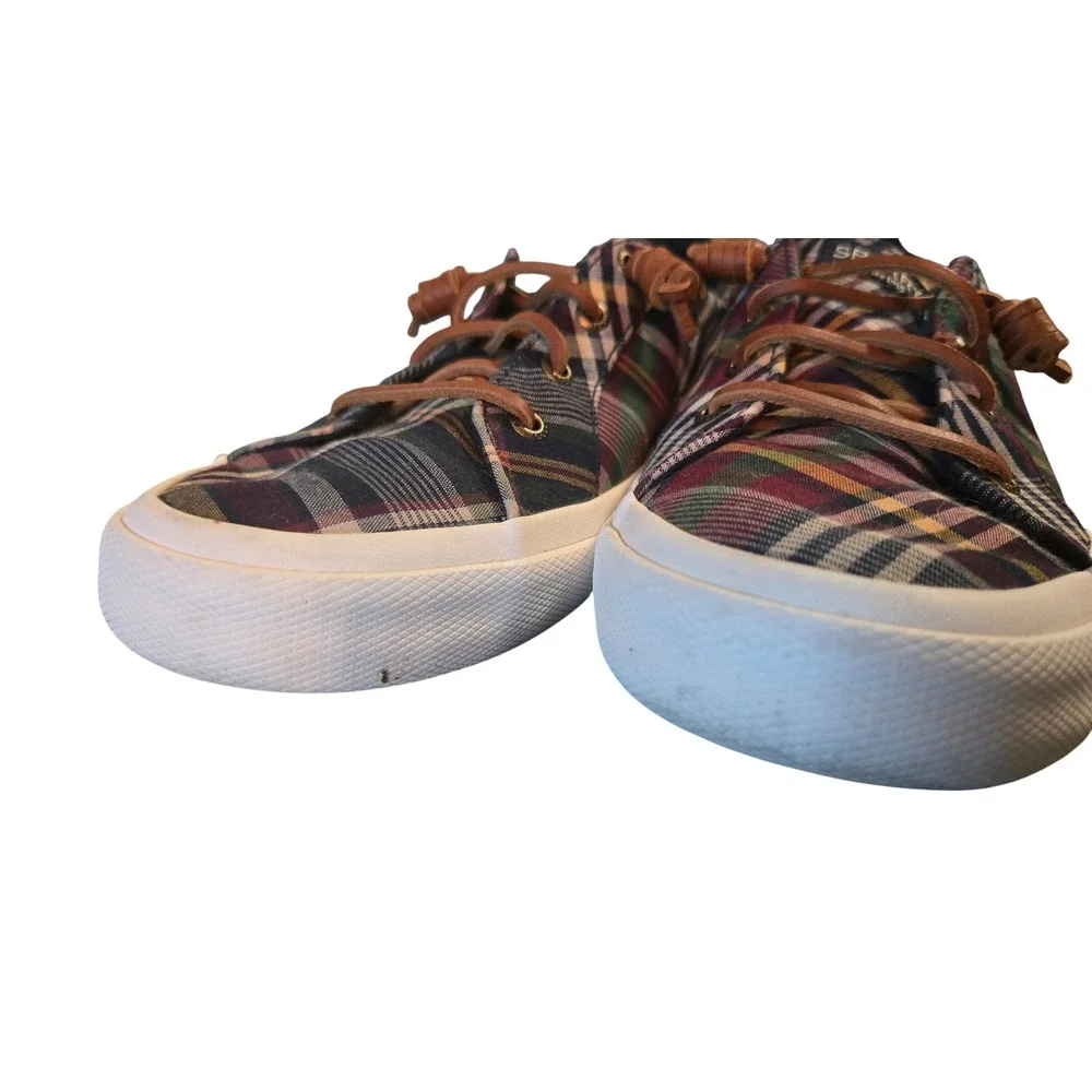Sperry Top-Sider Plaid Lace Up Sneakers Womens Size 9.5 Casual Preppy